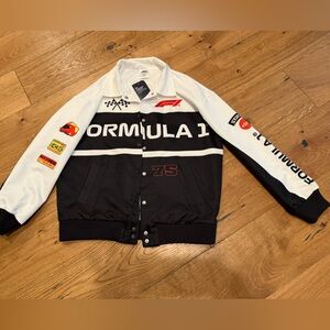 Formula 1 Black and White Bomber Jacket